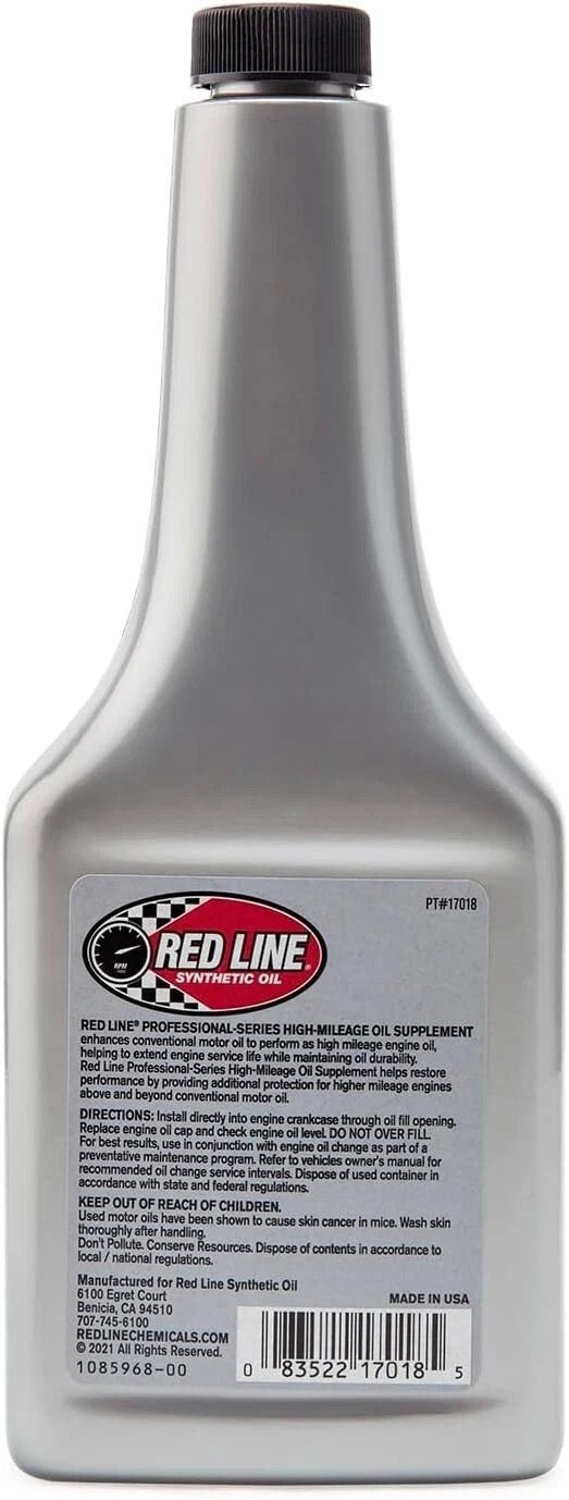 Red Line 17018 Full Synthetic High Mileage Oil Supplement 11oz. - XAutomotive GroupRed Line 17018 Full Synthetic High Mileage Oil Supplement 11oz.Red Linevariant_barcode#Image #3