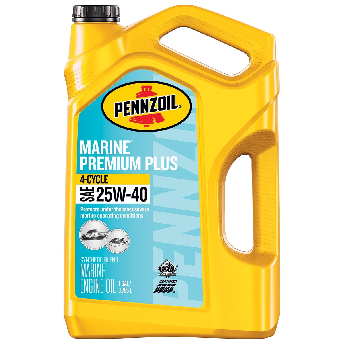 Pennzoil Marine Premium Plus Outboard 4-Cycle 25W-40 Engine Oil, 1 Gallon - XAutomotive GroupPennzoil Marine Premium Plus Outboard 4-Cycle 25W-40 Engine Oil, 1 GallonPennzoilvariant_barcode#Image #1