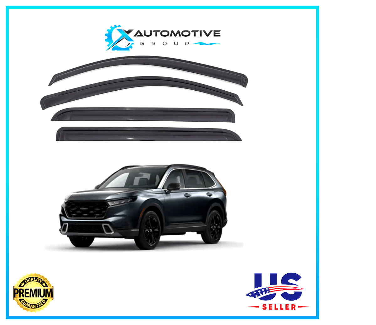 Window Sun Vent Visor Rain Guard Deflectors For Honda CRV 2023-2025 3M TAPE - XAutomotive GroupWindow Sun Vent Visor Rain Guard Deflectors For Honda CRV 2023-2025 3M TAPEXAUTOvariant_barcode#Image #1