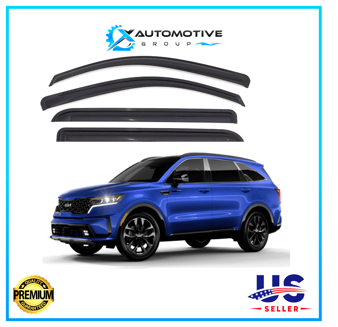 Black Window Vent Visor Rain Guards Deflectors For KIA Sorento 2021-2024 3M TAPE - XAutomotive GroupBlack Window Vent Visor Rain Guards Deflectors For KIA Sorento 2021-2024 3M TAPEXAUTOvariant_barcode#Image #1